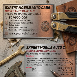 Auto Repair & Car AC Specialist Custom Logo Metal  Visitenkarte