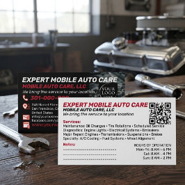 Auto Repair & Car AC Specialist Custom Logo QR Cod Visitenkarte