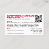 Auto Repair & Car AC Specialist Custom Logo QR Cod Visitenkarte (Rückseite)
