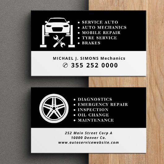 Auto repair professional mobile mechanic service visitenkarte