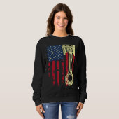 Auto Repairman Car Mechanic Tools Piston USA Flag  Sweatshirt (Vorne ganz)