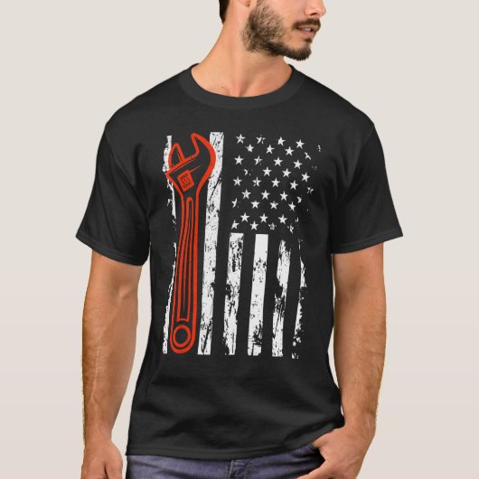 Auto-Reparateur Auto Mechanische amerikanische Fla T-Shirt (Vorderseite)