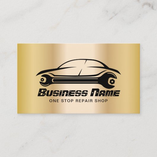 Auto Reparatur Auto & Motorroller Gold Automotive  Visitenkarte (Vorderseite)