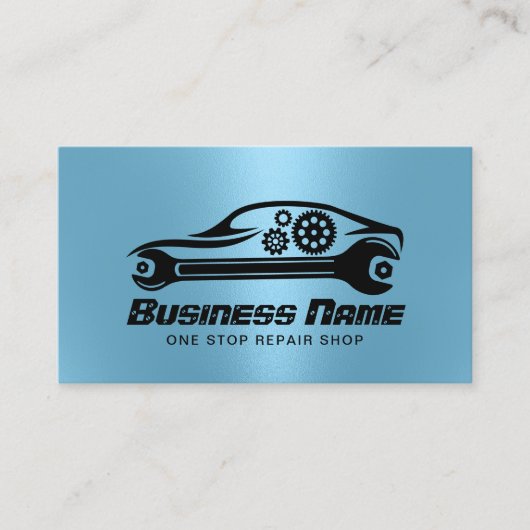 Auto Reparatur Auto & Schraubenschlüssel Blaue Aut Visitenkarte (Vorderseite)