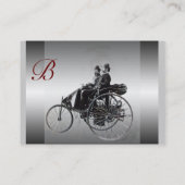 AUTO-REPARATUR- AUTOMOBILMONOGRAMM, CHROME METALLR VISITENKARTE (Rückseite)