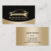 Auto Reparatur Automotive Moderne Black Gold Mecha Visitenkarte (Vorne/Hinten)