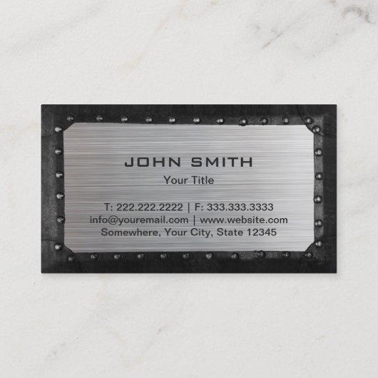 Auto Reparatur Beruflichen Metalle Gerahmt Automot Visitenkarte (Rückseite)