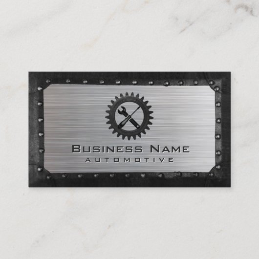 Auto Reparatur Beruflichen Metalle Gerahmt Automot Visitenkarte (Vorderseite)