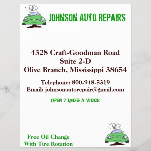 Auto Reparatur Flyer (Vorne)