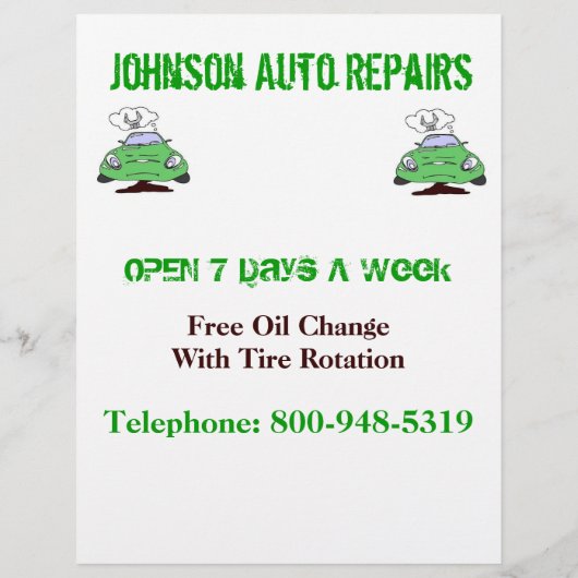 Auto Reparatur Flyer (Hinten)