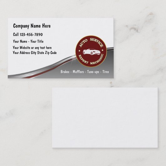 Auto-Reparatur-Geschäfts-Karten Visitenkarte (Vorne/Hinten)