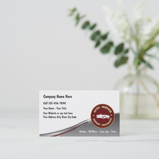 Auto-Reparatur-Geschäfts-Karten Visitenkarte (Stehend Vorderseite)