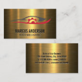 Auto-Reparatur-Logo | Gold-Metallic-Bürste Visitenkarte (Vorne/Hinten)