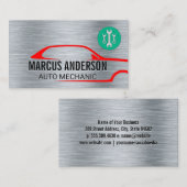 Auto-Reparatur-Logo | Hintergrund aus metallischem Visitenkarte (Vorne/Hinten)