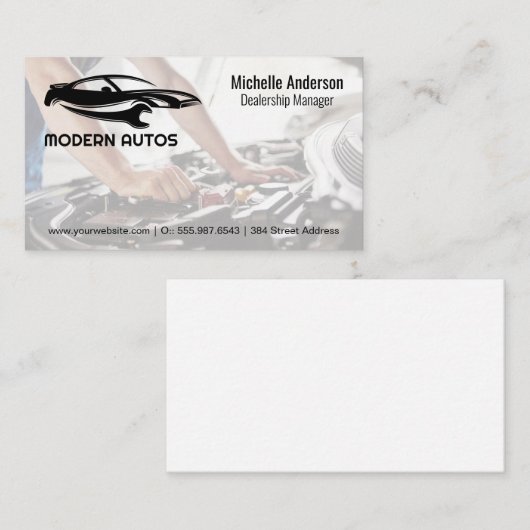 Auto-Reparatur-Logo | Mechanische Arbeiten an Kraf Visitenkarte (Vorne/Hinten)