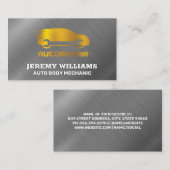 Auto-Reparatur-Logo | Metallic Visitenkarte (Vorne/Hinten)