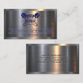 Auto-Reparatur-Logo | Metallische Visitenkarte (Vorne/Hinten)