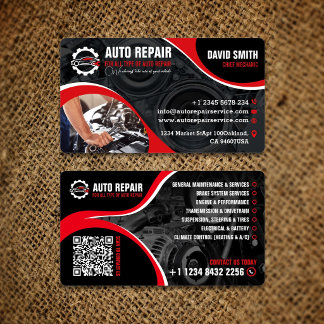 Auto-Reparatur, Mobiler Mechaniker,  Editierbar Visitenkarte
