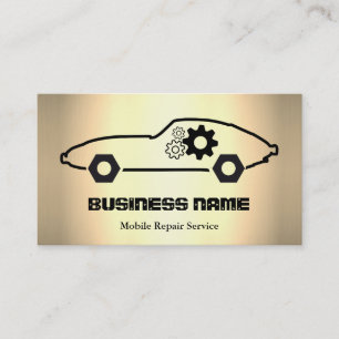 Auto-Reparatur Modern Gold Kraftfahrzeugmechaniker Visitenkarte