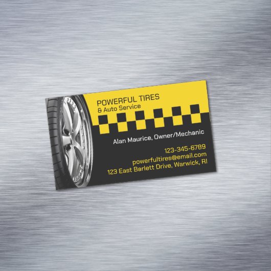 Auto-Reparatur von Reifen Magnetische Visitenkarte (Beispiel)