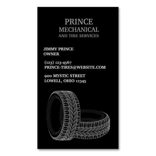 Auto-Reparatur von Reifen Magnetische Visitenkarte (Vorderseite Vertikal)