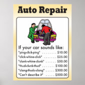 Auto Reparaturposter Poster (Vorne)