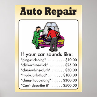 Auto Reparaturposter Poster