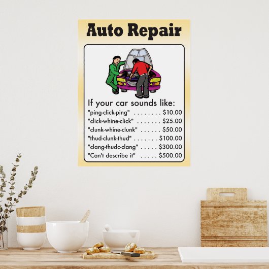 Auto Reparaturposter Poster (Küche)