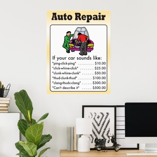 Auto Reparaturposter Poster (Heimbüro)