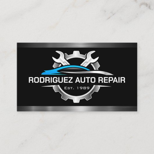Auto-Reparaturservice-Logo | Kräne und Getriebe Visitenkarte (Vorderseite)