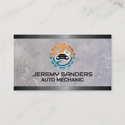 Auto-Reparaturservice-Logo | Mechanische Technik Visitenkarte (Vorderseite)
