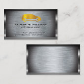 Auto-Reparatursymbol | Metallischer Hintergrund Visitenkarte (Vorne/Hinten)