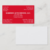 Auto-Reparaturwerkkarte Visitenkarte (Vorne/Hinten)