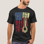 Auto-Reparaturwerkzeuge Kolbenstange USA-Flagge T-Shirt (Vorderseite)