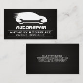 Auto reparieren Logo | Kohlenstofffaser-Metallic Visitenkarte (Vorne/Hinten)