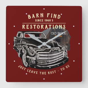 Auto Restaurierung Barn Finden Chevy Truck Klassis Quadratische Wanduhr