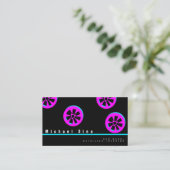 Auto Rim Neon Pink Black Visitenkarte (Stehend Vorderseite)