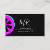 Auto Rim Neon Pink Black Visitenkarte (Rückseite)