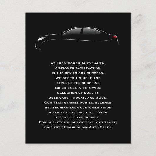 Auto Sale Bold Flyer (Hinten)