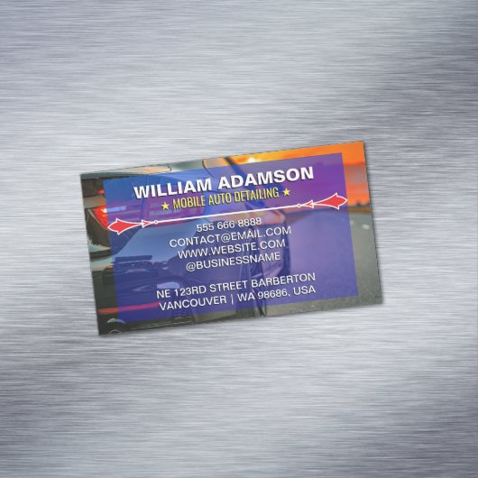 Auto Sales, Auto Repair, Mobile Car Detailing Magnetische Visitenkarte (Beispiel)