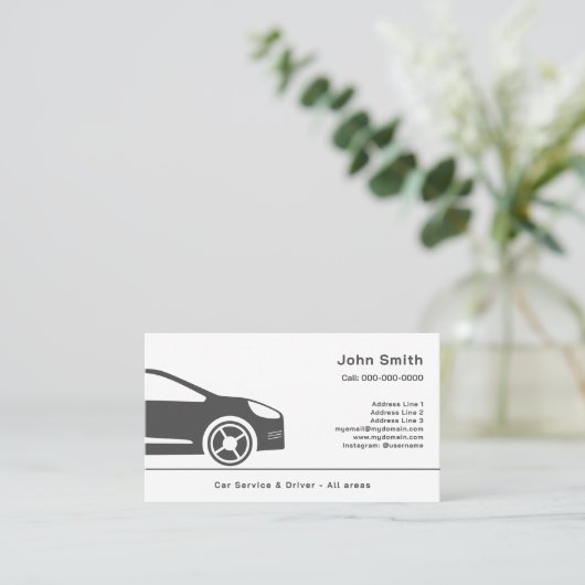 Auto Sales oder Car Driver Business Card Visitenkarte (Stehend Vorderseite)