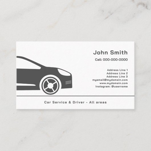 Auto Sales oder Car Driver Business Card Visitenkarte (Vorderseite)