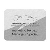 Auto Sales Specials - Showroom aus Metall, Silber, Magnet (Horizontal)