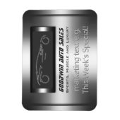 Auto Sales Specials - Showroom aus Metall, Silber, Magnet (Vertikal)