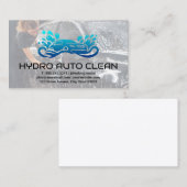 Auto-Saubere-Logo | Woman Washing Car Visitenkarte (Vorne/Hinten)