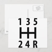 Auto-Schaltgetriebe 5 Postkarte (Vorne/Hinten)