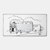 Auto schleppt eine Karawane und ein Greenhouse. Fu Schreibtischunterlage (Tastatur & Maus)