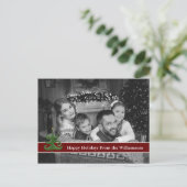 Auto Schwarz-Weiß-Foto mit Christbaum Postkarte (Stehend Vorderseite)