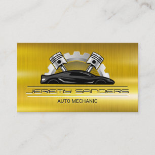 Auto Service Graphics   Gold-Metallindustrie Visitenkarte