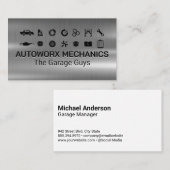 Auto-Service-Icons | Metallic Visitenkarte (Vorne/Hinten)